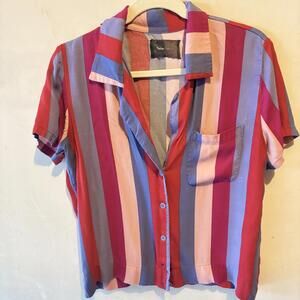 Colorful Striped Button-Up Shirt